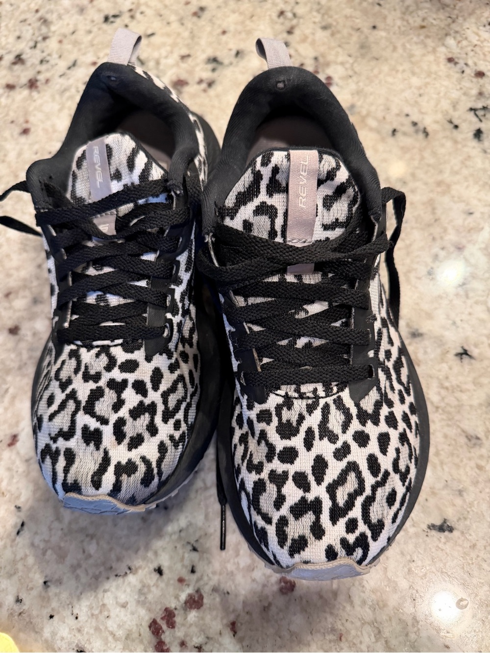 Brooks Women's Black & White Leopard-Print Running Sneakers